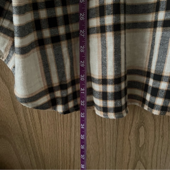 NWT Old Navy Loose Boyfriend Flannel in White Plaid XXL Petite - Picture 7 of 8